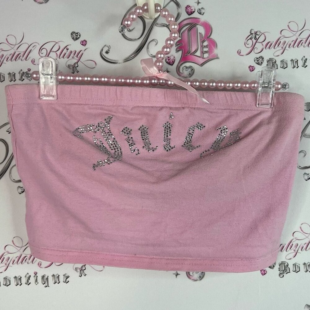 Juicy Couture tube top bling rhinestone diamonds Light Pink Apparel